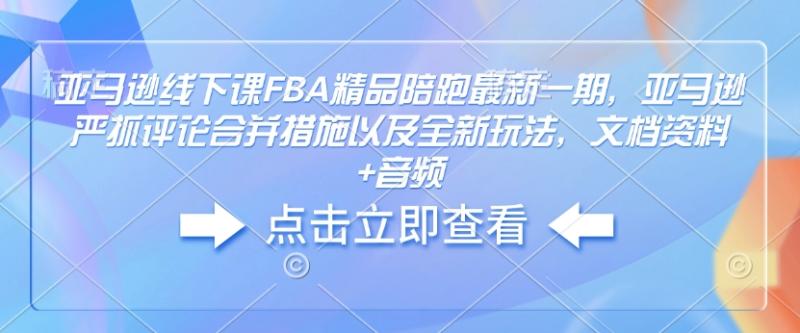 亚马逊线下课FBA精品陪跑最新一期，亚马逊严抓评论合并措施以及全新玩法，文档资料+音频