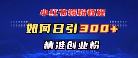 小红书爆粉教程，如何日引300+创业粉，快速实现精准变现