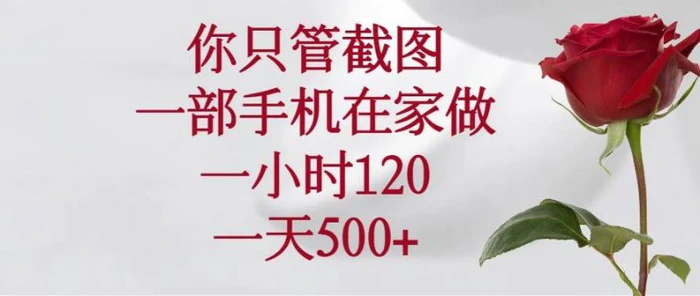 （14248期）你只管截图，一部手机在家做，一小时120，一天500+-1