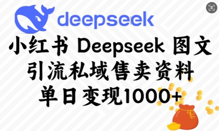 图片[1]-小红书Deepseek图文引流私域售卖资料，单日变现多张