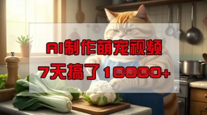 图片[1]-靠AI制作萌宠视频，操作简单门槛低，有手机就行，7天搞了1W