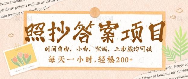 图片[1]-照抄答案，一个问题薅多遍，百分百有收益，每天一小时，轻松2张