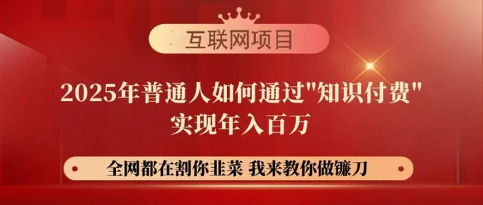 【网创项目终点站-镰刀训练营超级IP合伙人】25年普通人如何通过“知识付费“实现年入百万