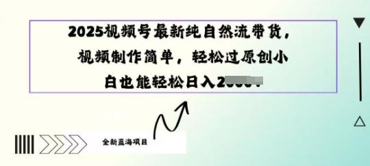 2025视频号最新纯自然流带货， 视频制作简单，轻松过原创小 白也能轻松操作