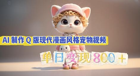 图片[1]-AI制作Q版现代漫画风格宠物视频，单日变现几张