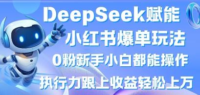 图片[1]-DeepSeek赋能小红书爆单玩法0粉新手小白都能操作，执行力跟上收益轻松上W，懒人勿做