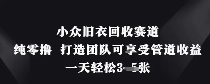图片[1]-小众旧衣回收赛道，纯零撸 打造团队可享受管道收益，一天轻松3张