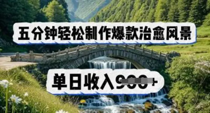 图片[1]-五分钟轻松制作爆款治愈风景，单日收入几张