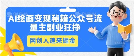 AI绘画变现秘籍：公众号流量主副业狂挣，网创人速来掘金
