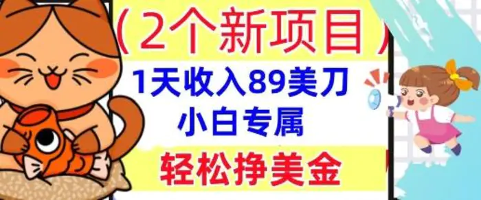 图片[1]-2个新项目，轻松挣美金， 1天收入89美刀，小白专属，干货分享