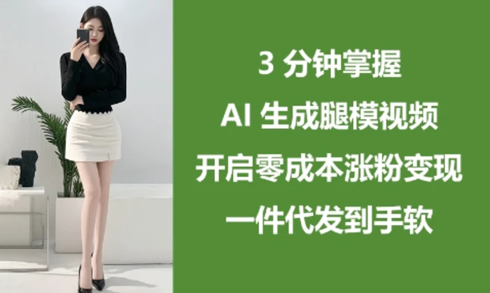 图片[1]-3分钟掌握AI生成腿模视频，开启零成本涨粉变现，一件代发到手软