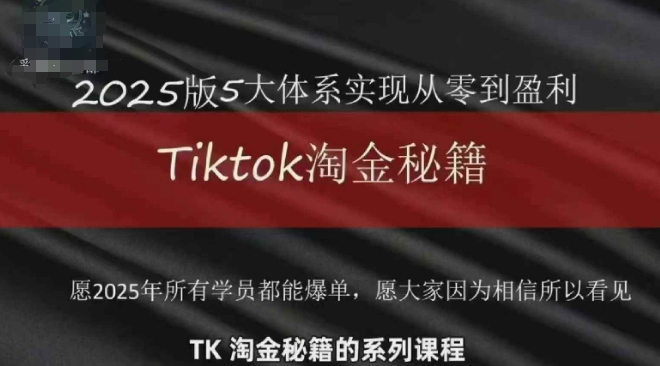 图片[1]-TikTok跨境2025淘金秘籍，​2025TikTok从0到盈利变现