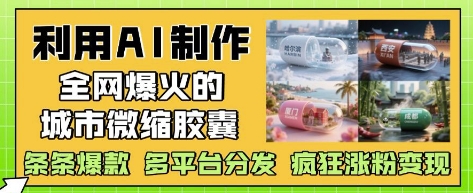 图片[1]-利用AI制作全网爆火的城市微缩胶囊，条条爆款， 多平台分发，疯狂涨粉变现