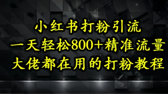 图片[1]-小红书打粉引流，一天轻松500+精准流量，大佬都在用的打粉教程