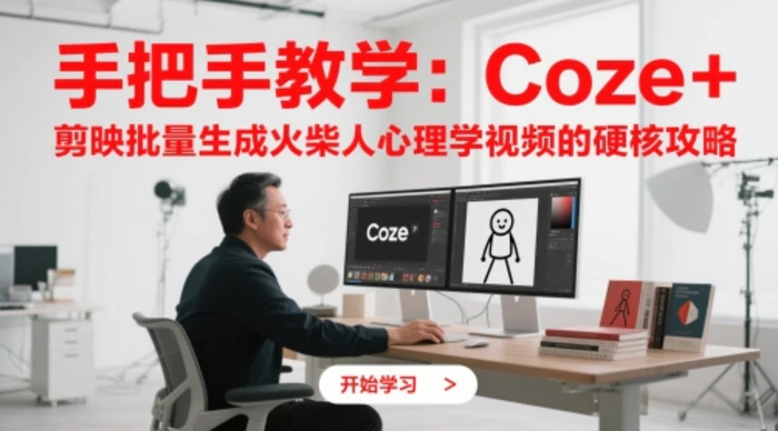 图片[1]-手把手教学：Coze + 剪映批量生成火柴人心理学视频的硬核攻略
