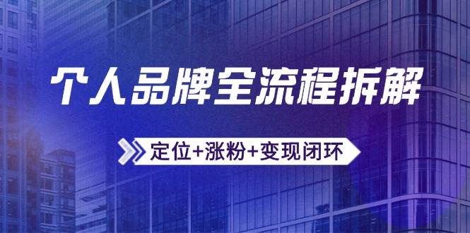 图片[1]-个人品牌全流程拆解：定位+涨粉+变现闭环，微信生态运营与资源整合