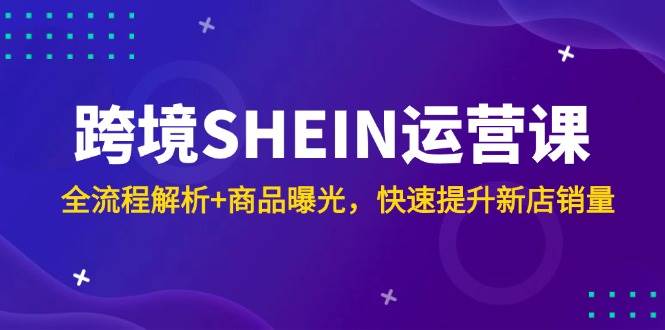 图片[1]-跨境SHEIN运营课，全流程解析+商品曝光，快速提升新店销量
