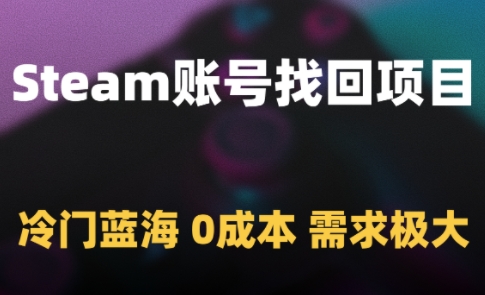 图片[1]-Steam账号找回项目，冷门蓝海，0成本，需求极大