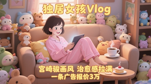 图片[1]-单个账号涨粉71W！用AI制作独居女孩Vlog，宫崎骏画风，治愈感拉满，一条广告报价3W
