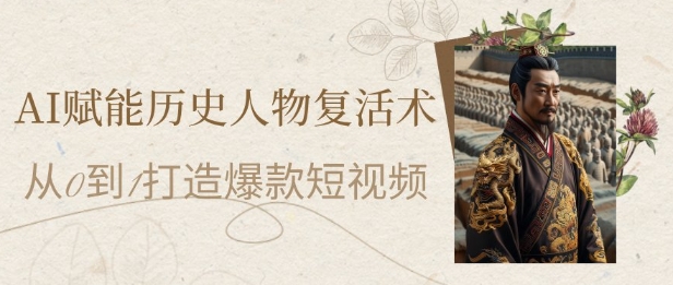 图片[1]-AI赋能历史人物复活术：从0到1打造爆款短视频，7天涨粉10W，小白也能月入过1W