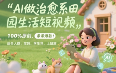 AI做治愈系田园生活短视频,100%原创,条条爆款,无脑矩阵, 适合小白
