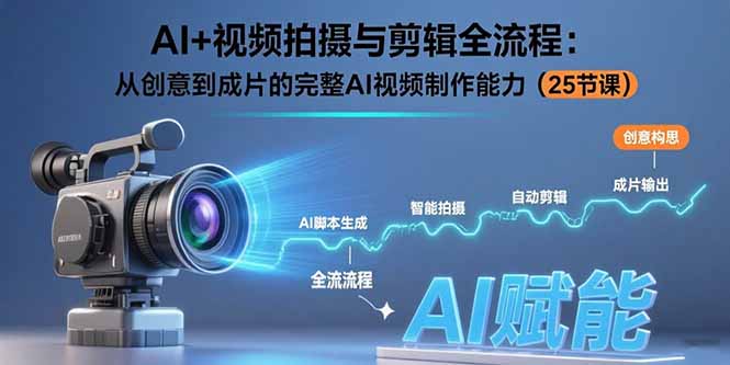 图片[1]-AI+视频拍摄与剪辑全流程：从创意到成片的完整AI视频制作能力（25节课）