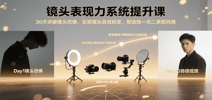 图片[1]-镜头表现力系统提升课，30天突破镜头恐惧实现自信蜕变，塑造独一无二表现风格