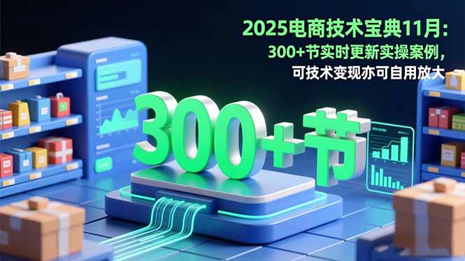 2025电商技术宝典11月：200+节实时更新实操案例，可技术变现亦可自用放大