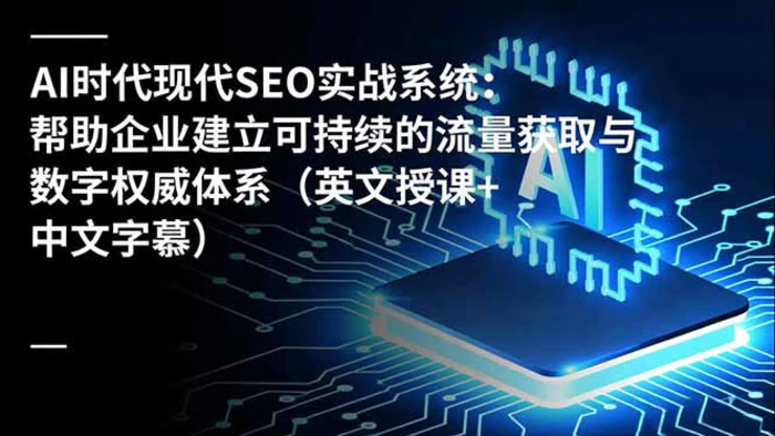 AI时代现代SEO实战系统：帮助企业建立可持续的流量获取与数字权威体系（英文授课+中文字幕）