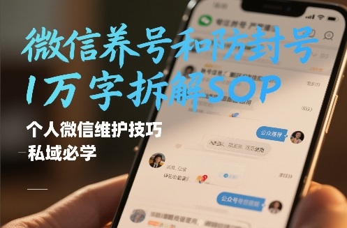 微信养号和防封号1万字拆解SOP,个人微信维护技巧,私域必学【文档】