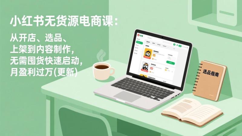 小红书无货源电商课(5月12更新)：从开店、选品、上架到内容制作，无需囤货快速启动，月盈利过万