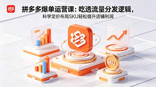 拼多多爆单运营实战课：吃透流量分发逻辑，科学定价布局SKU轻松提升店铺利润